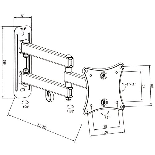 TecTake Wandhalterung ausziehbar neigbar schwenkbar mit Kabelhalter - 6