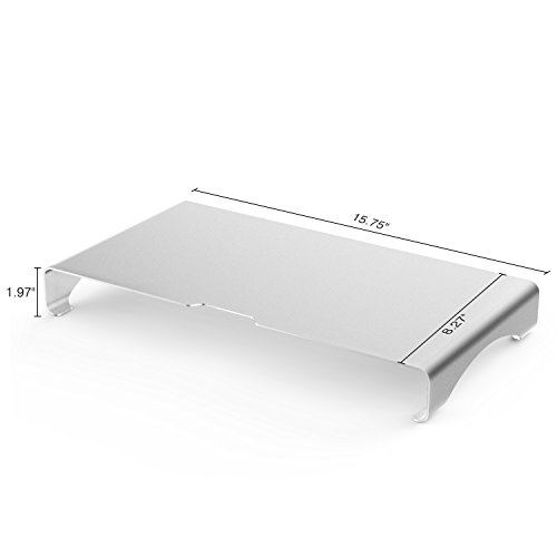 MoKo Monitor Ständer – Universal Aluminium Bildschirm Halter Halterung Stand mit Keyboard Storage für Monitor / Laptop / iMac / MacBook / PC Display, Silber - 7