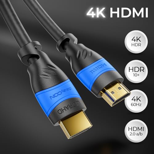 deleyCON 2m HDMI Kabel   HDMI 2.0 / 1.4a kompatibel   High Speed mit Ethernet (Neuster Standard)   ARC   3D   4K Ultra HD (1080p/2160p) - 3