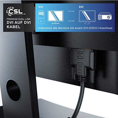 CSL – 2m DVI zu DVI Kabel | Dual Link 24+1 | vergoldete Kontakte | HDTV Auflösungen bis 2560×1600 | 2x Ferritkern | verzinnte OFC Kupferleiter | x.v.Color - 5